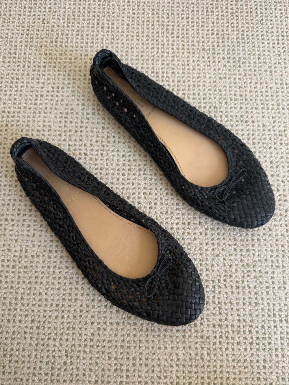 Dragon Diffusion handwoven leather black Ballet Flats size 38